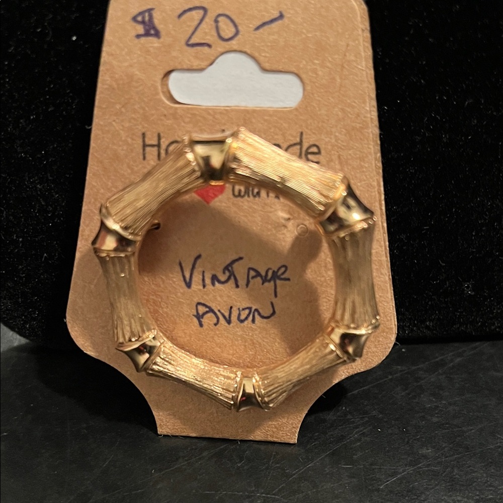 Gold Bamboo-Style Brooch